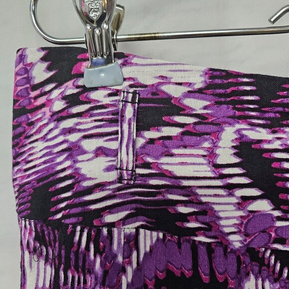 East 5th Purple Black Boho Skirt Linen Blend Abstract Dark Academia Artsy 14 - Picture 3 of 10